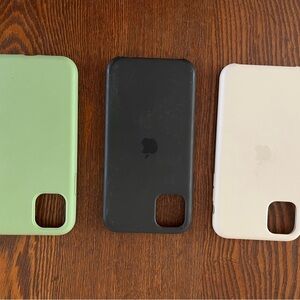 Apple iPhone Case Set Black and Green Slim Silicone